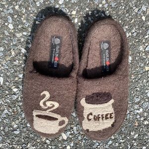 Haflinger Wool Slipppers Coffee Cafe Espresso Latte Brown Beige Tan Womens 6.5